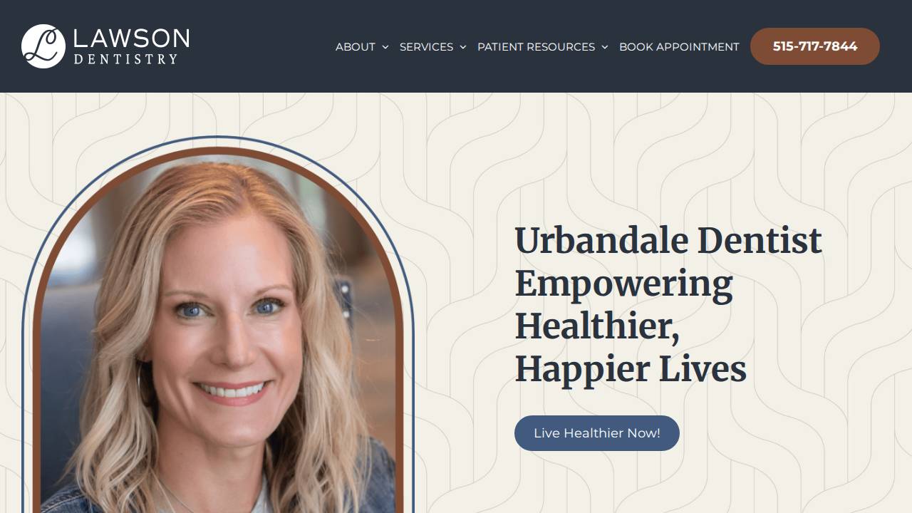 Jessica Lawson, D.D.S website screenshot