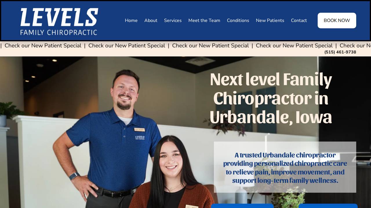 Levels Chiropractic PLLC website screenshot