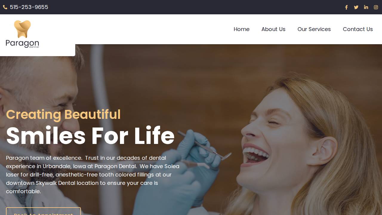 Paragon Dental PLLC website screenshot