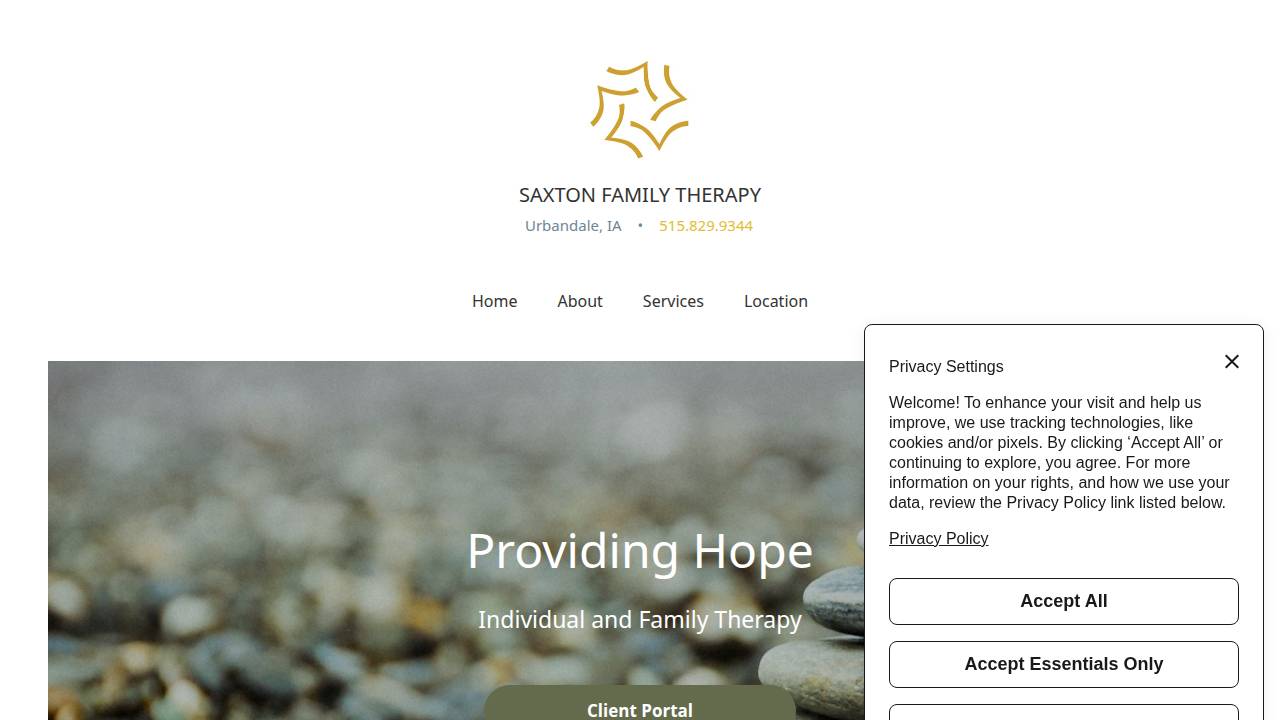 Saxton & Saxton Counseling website screenshot
