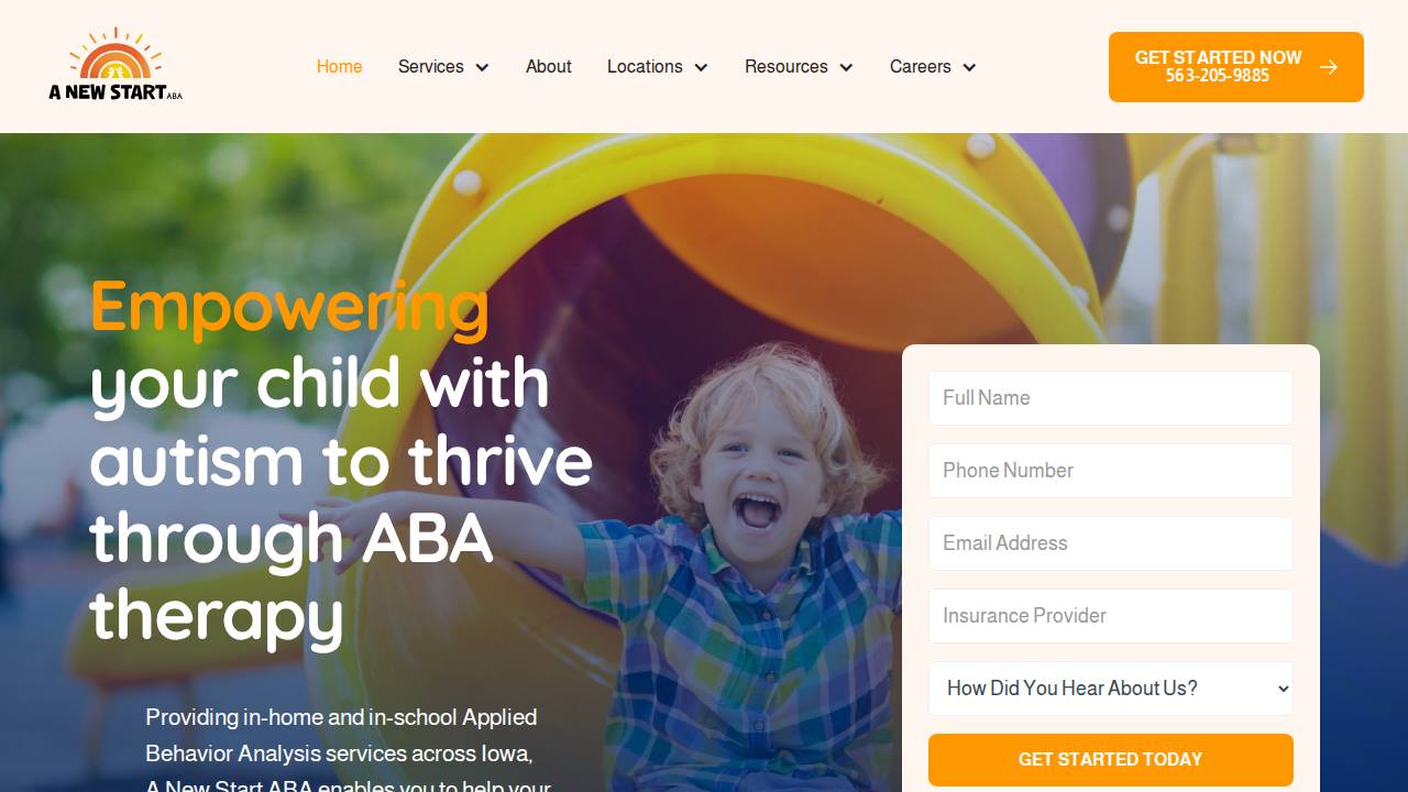 A New Start Aba Ia LLC website screenshot