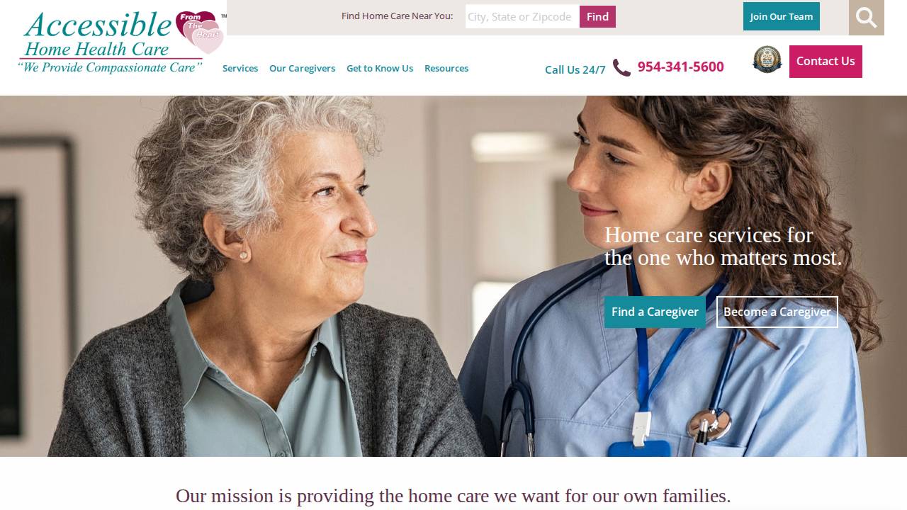 Ablessed Home Care website screenshot