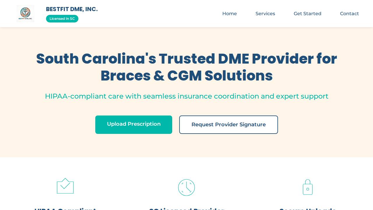 Bestfit Dme, Inc.. website screenshot