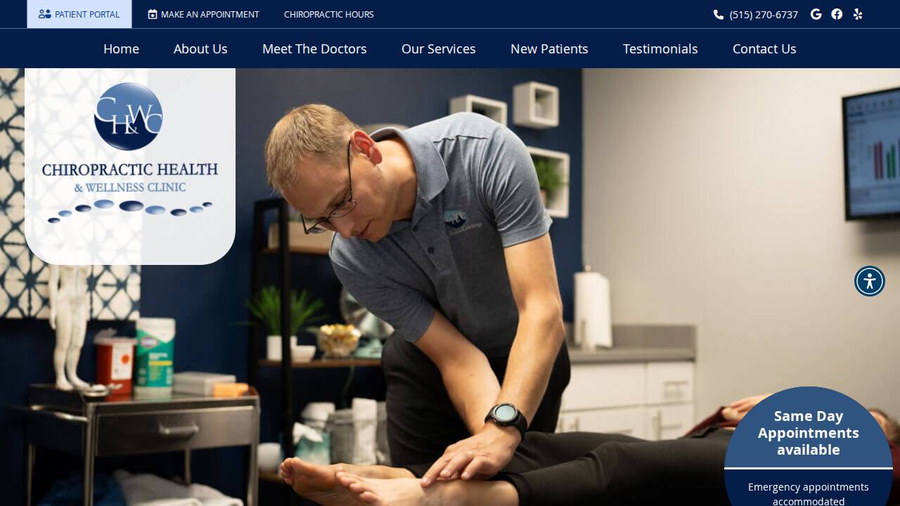 Chiropractic Health And Wellness Clinic, LLC website screenshot