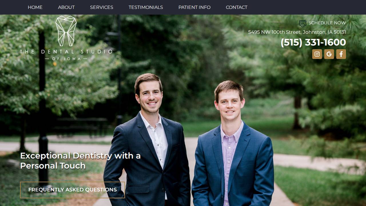 Dental Studio Of Iowa PC website screenshot