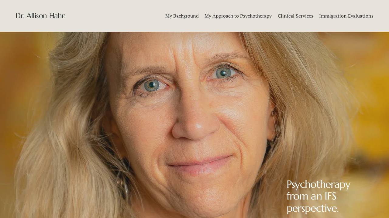 Allison Hahn, Psy.D website screenshot