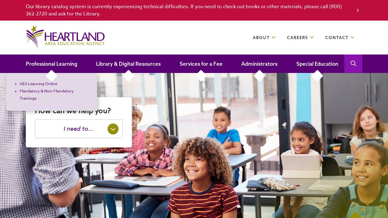 Heartland Aea 11 website screenshot