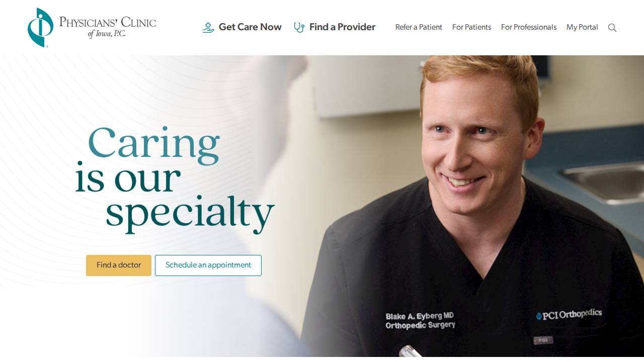 Iowa Physicians Clinic Medical Foundation website screenshot