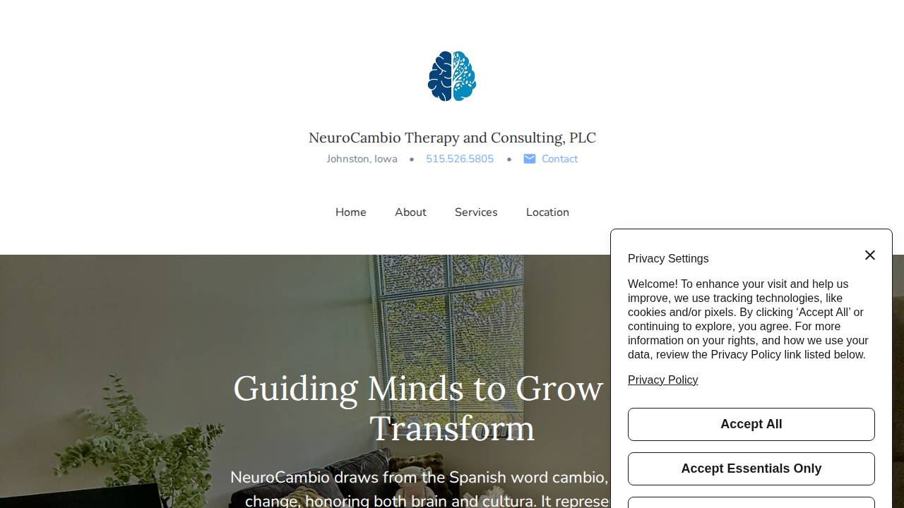 Neurocambio Therapy And Consulting, Plc website screenshot