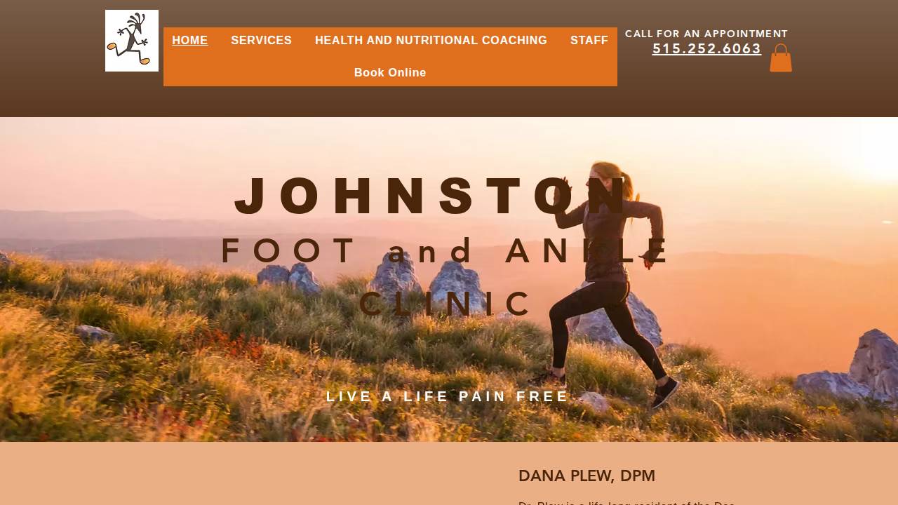 Dana Plew, DPM website screenshot