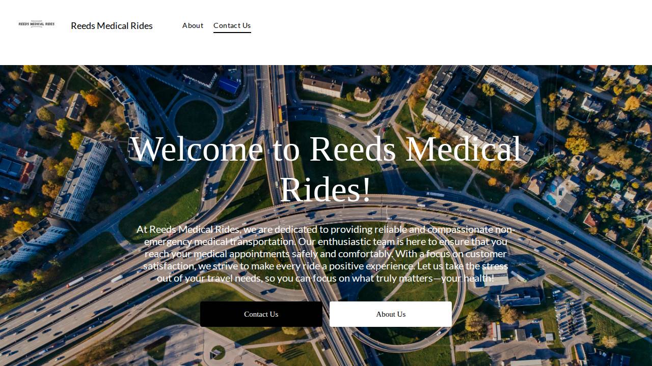 Reeds Medical Rides LLC website screenshot