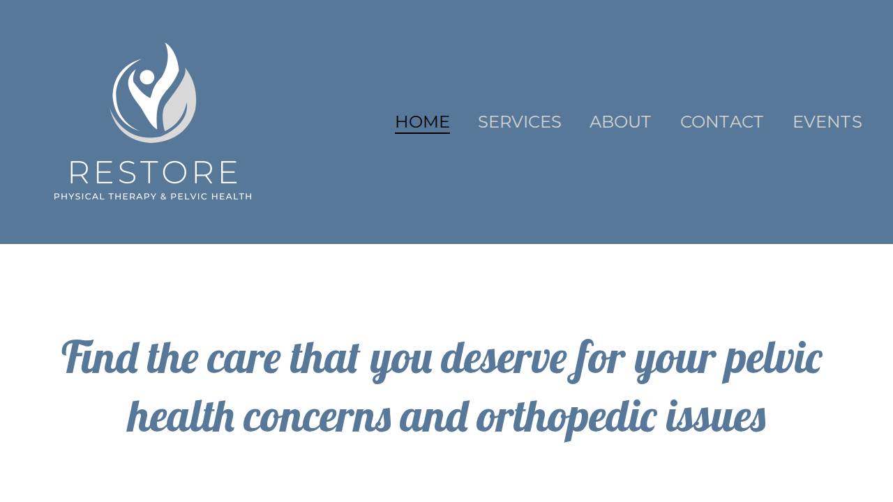 Restore Physical Therapy & Pelvic Health, PLLC website screenshot