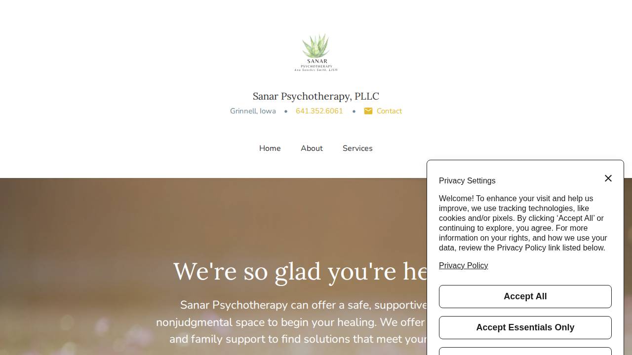 Ana Sanchez Smith, LISW website screenshot