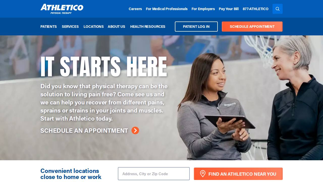 Athletico Ltd website screenshot