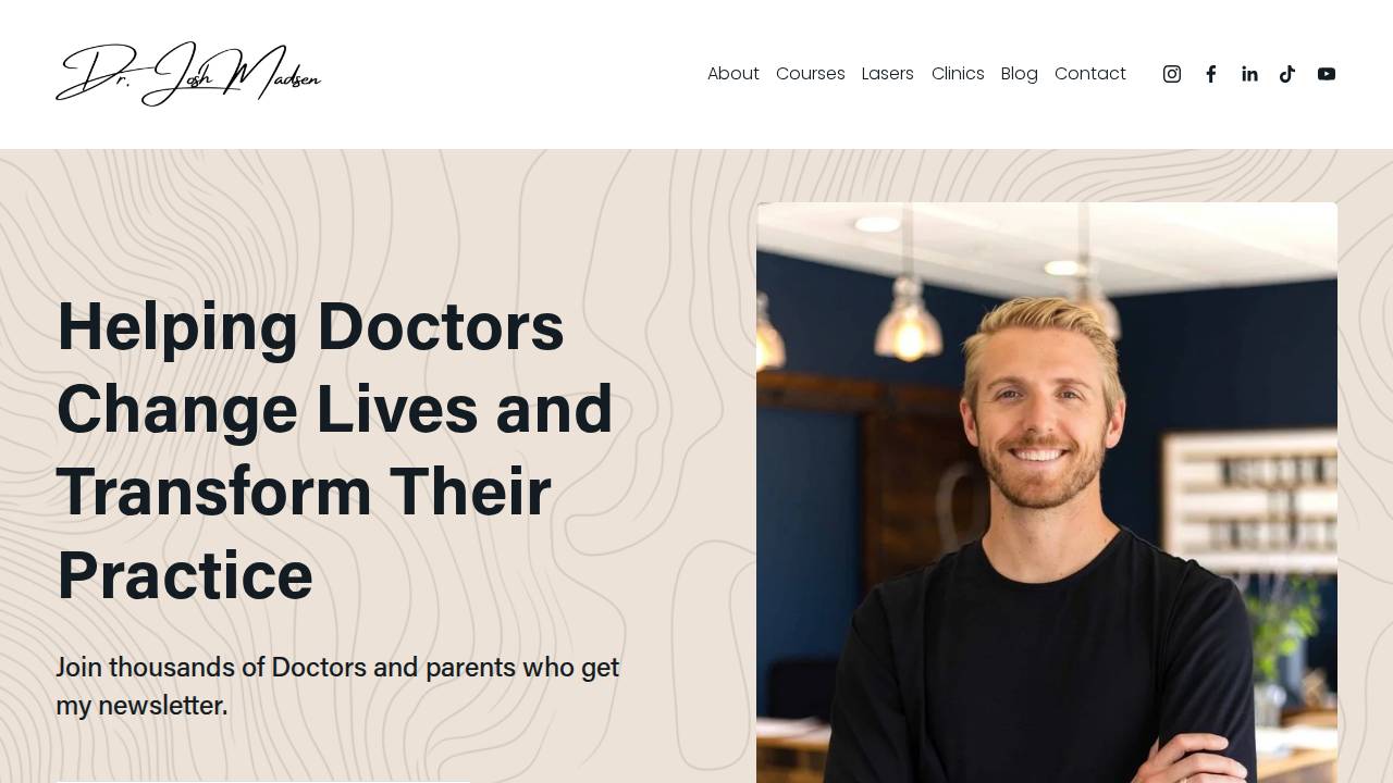 Joshua Madsen, D.C website screenshot