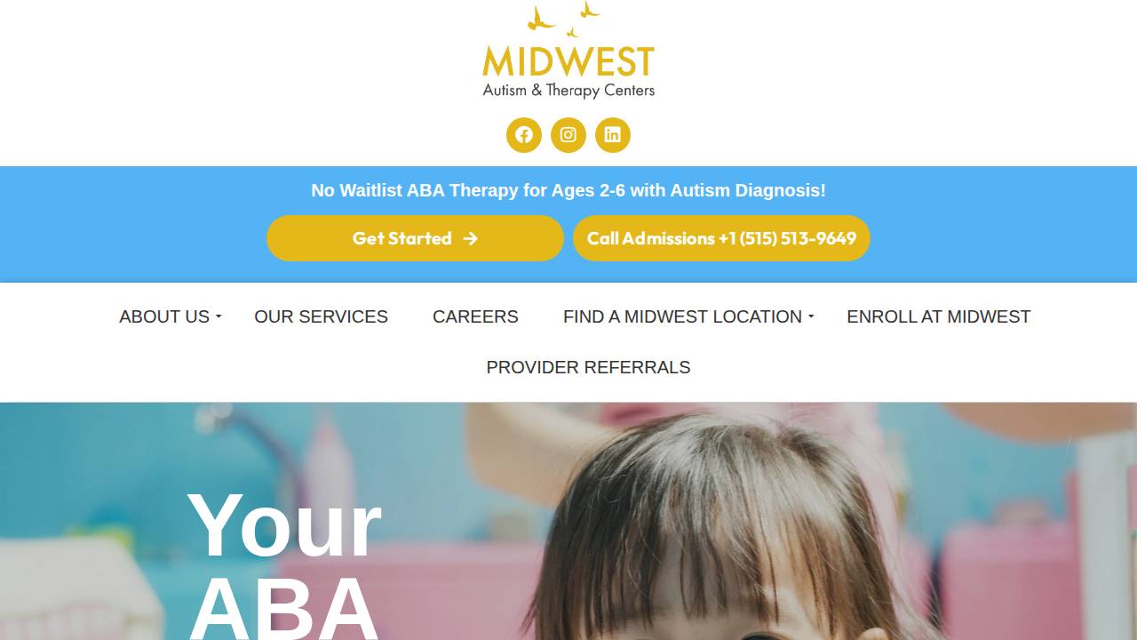 Midwest Autism And Therapy Center Of Iowa, LLC website screenshot