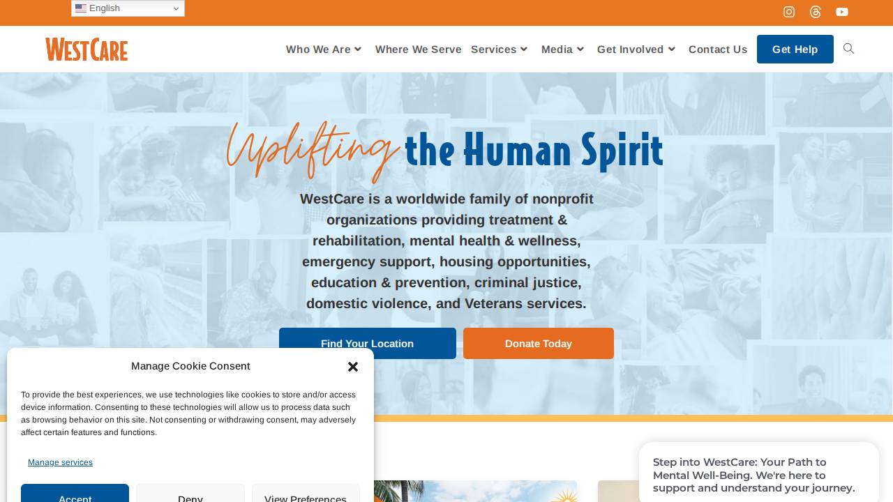 Westcare Inc.. website screenshot