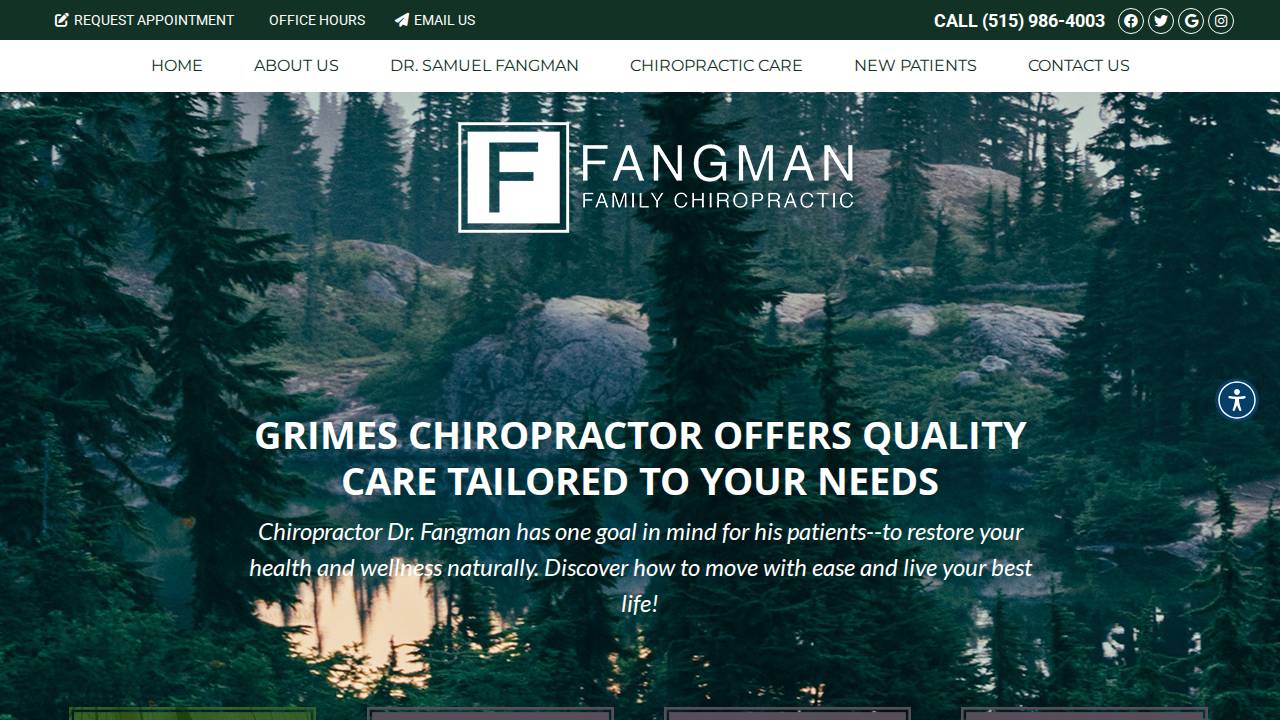 Samuel Fangman, DC website screenshot