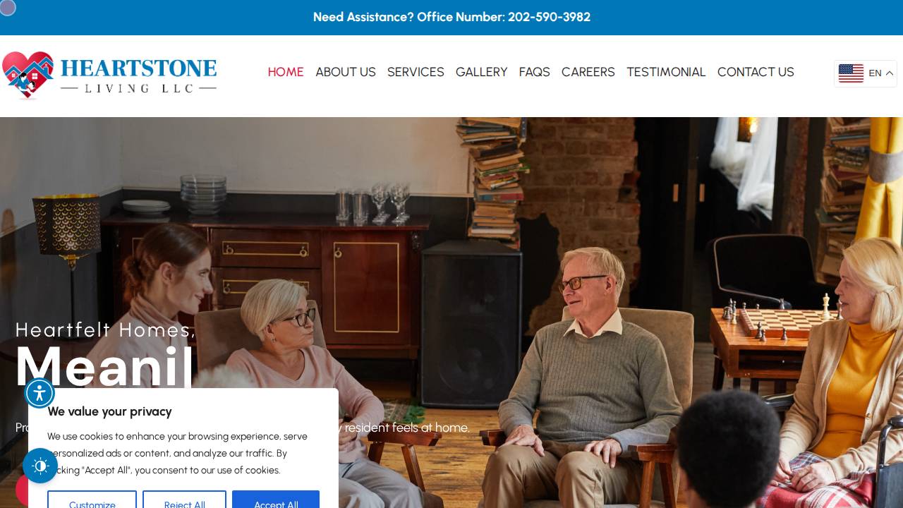 Heartstone Living LLC website screenshot