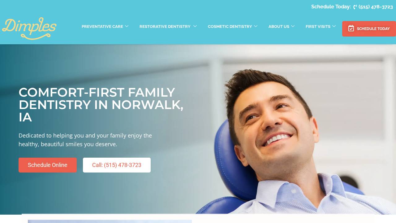 Ethan Roos, D.D.S website screenshot