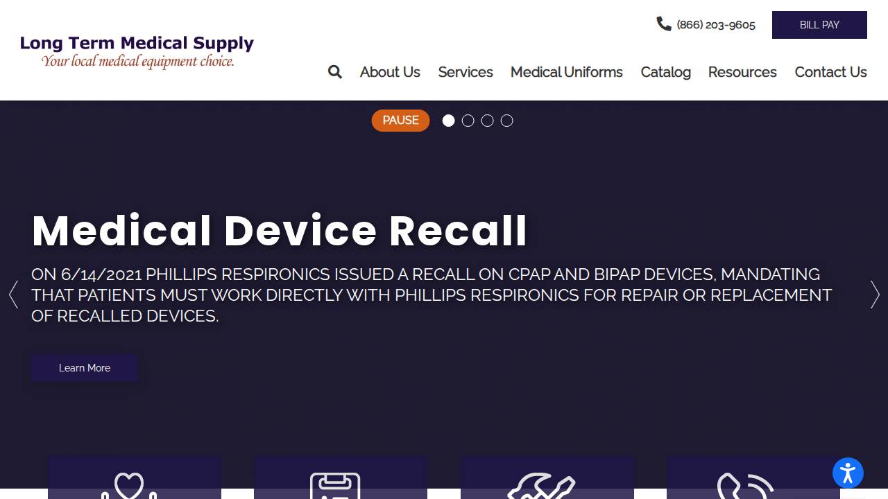 Long Term Medical Supply Corp website screenshot