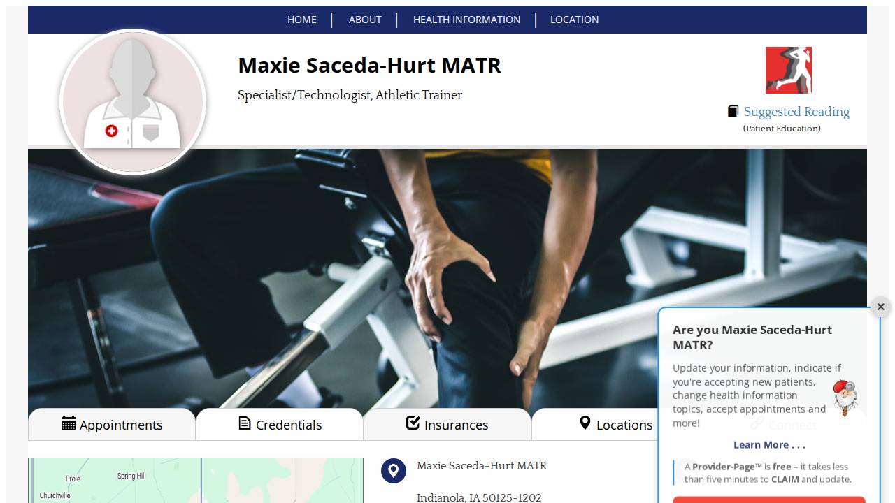 Maxie Saceda-Hurt, MATR website screenshot