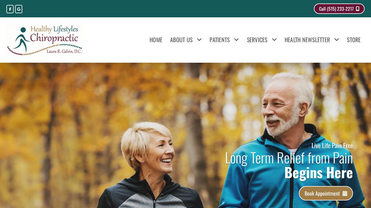 Lifestyle Chiropractic, LLC website screenshot