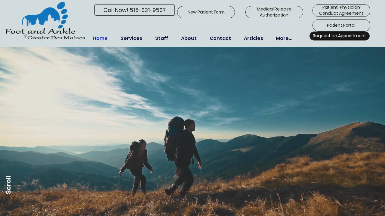 Foot And Ankle Of Greater Des Moines, PC website screenshot