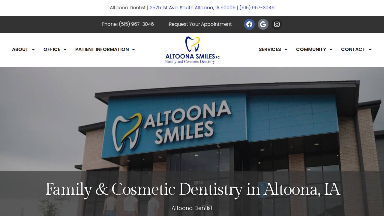 Eric Forsberg, D.D.S website screenshot