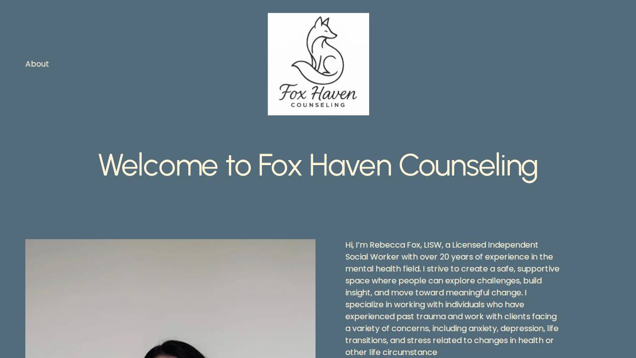 Fox Haven Counseling, LLC website screenshot