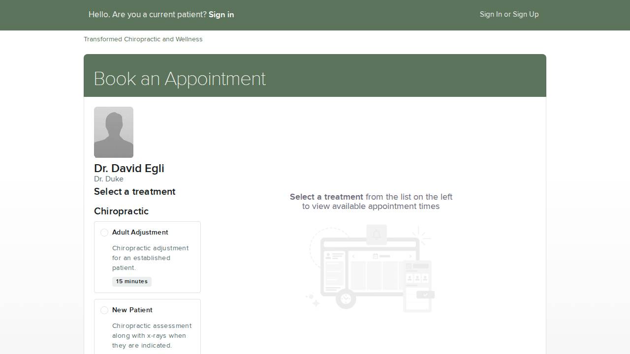 Reform Chiropractic Inc. website screenshot