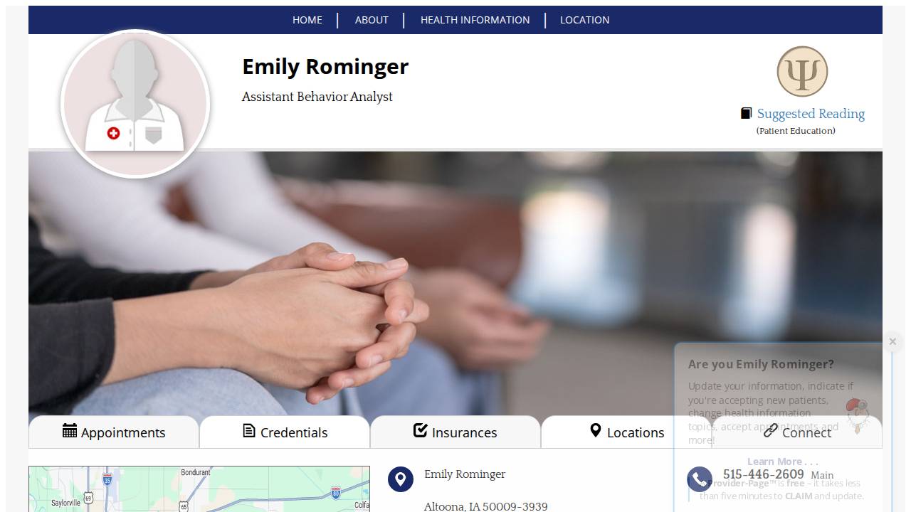 Emily Rominger website screenshot