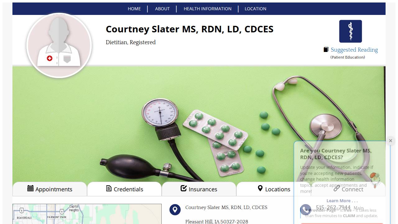 Courtney Slater website screenshot