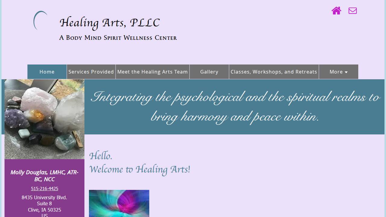 Healing Arts PLLC website screenshot