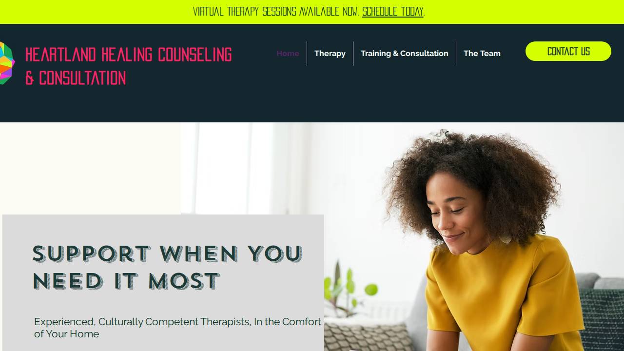 Heartland Healing LLC website screenshot