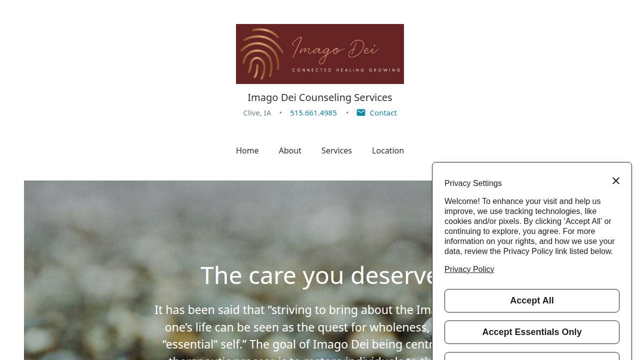 Imago Dei Counseling Services LLC website screenshot