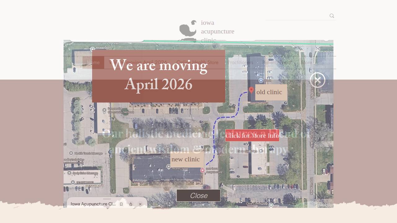 Iowa Acupuncture Clinic website screenshot