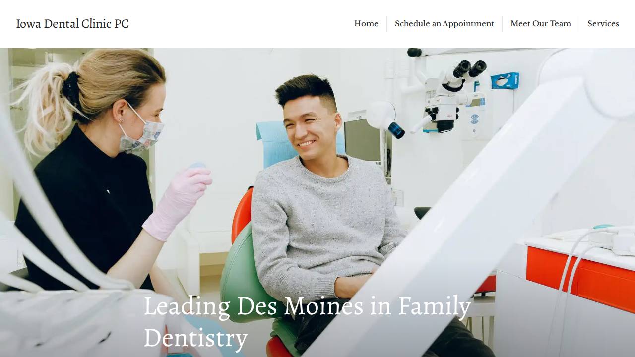 Iowa Dental Clinic, PC website screenshot
