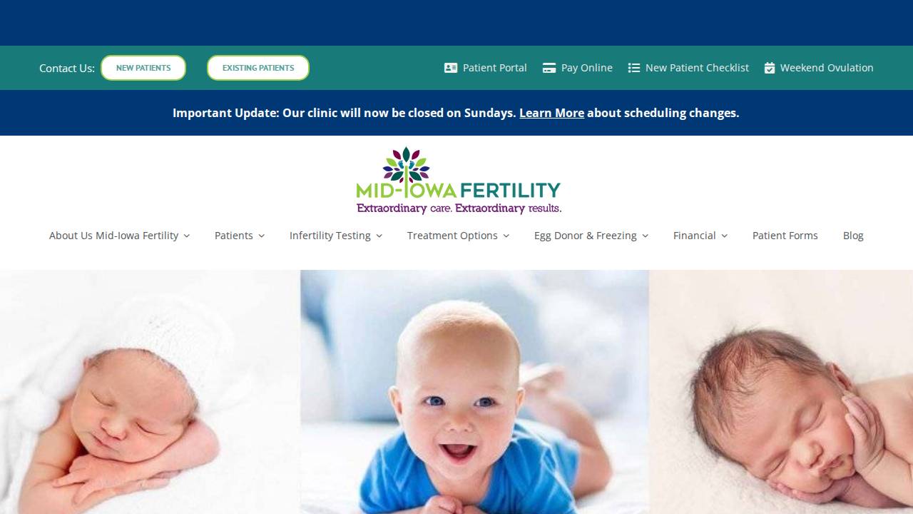 Mid-Iowa Fertility, P.c. website screenshot