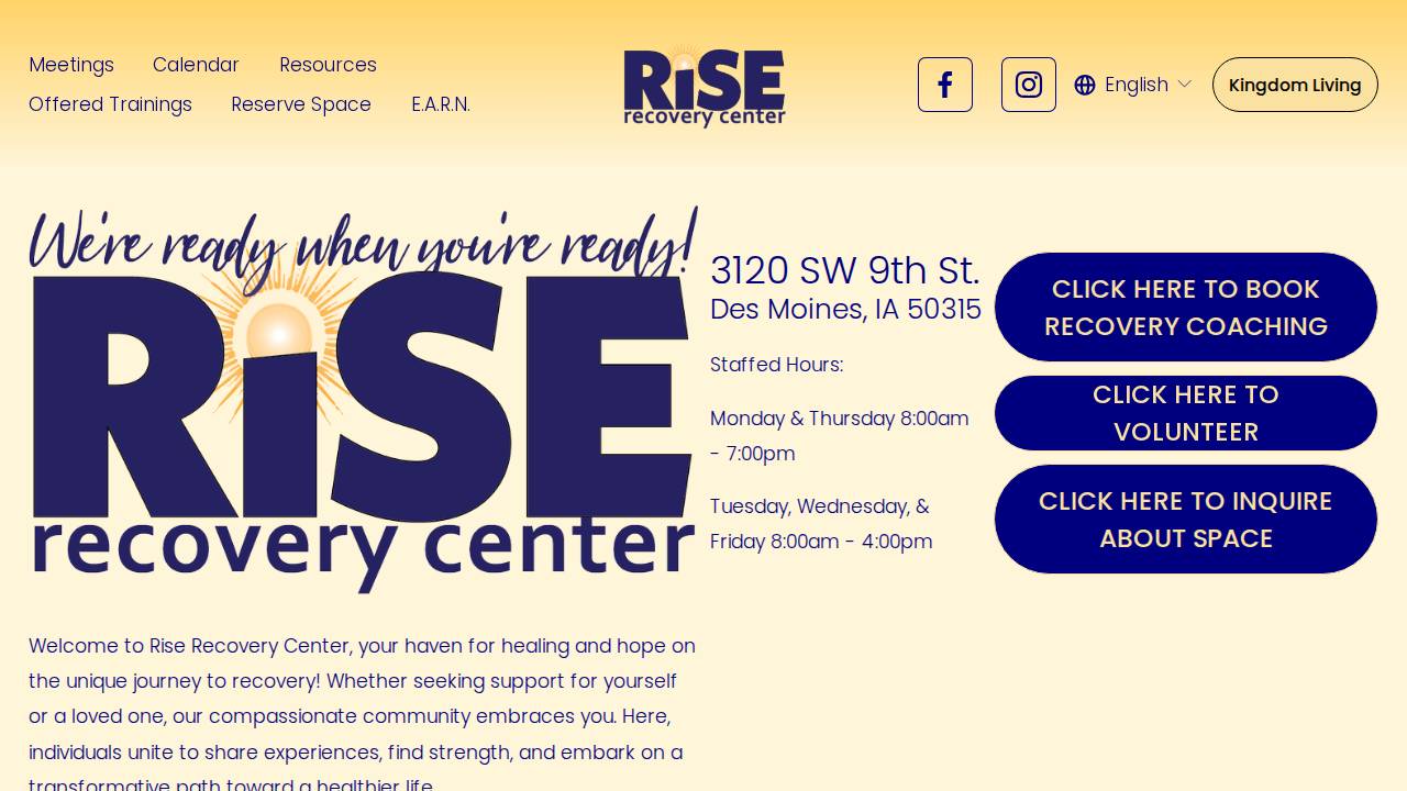 Rise Reaching Infinite Self-Empowerment website screenshot