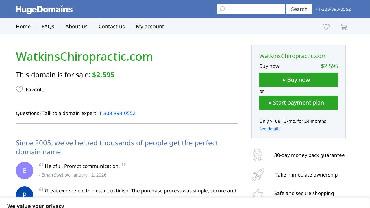 Zachary Watkins, DC website screenshot