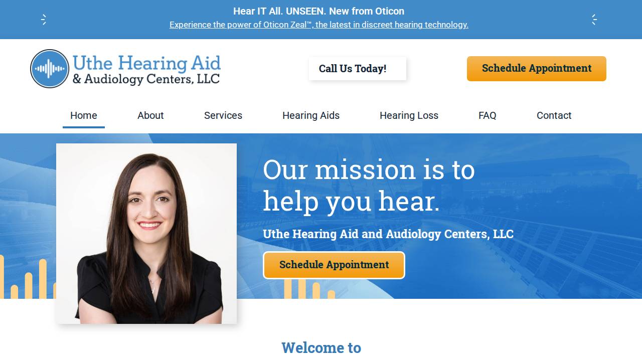 Audiology Associate LLC website screenshot