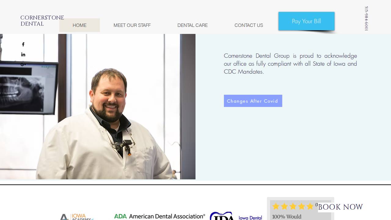 Cornerstone Dental Group LLC website screenshot