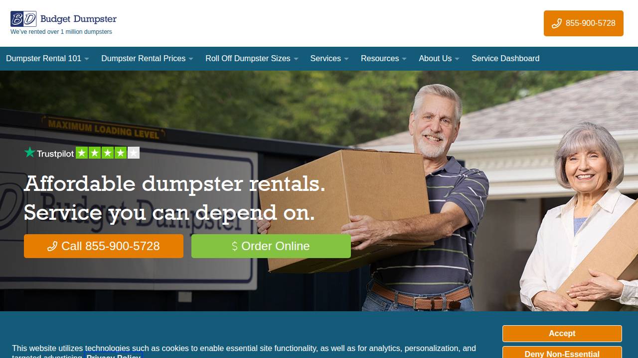 Budget Dumpster Llc website screenshot