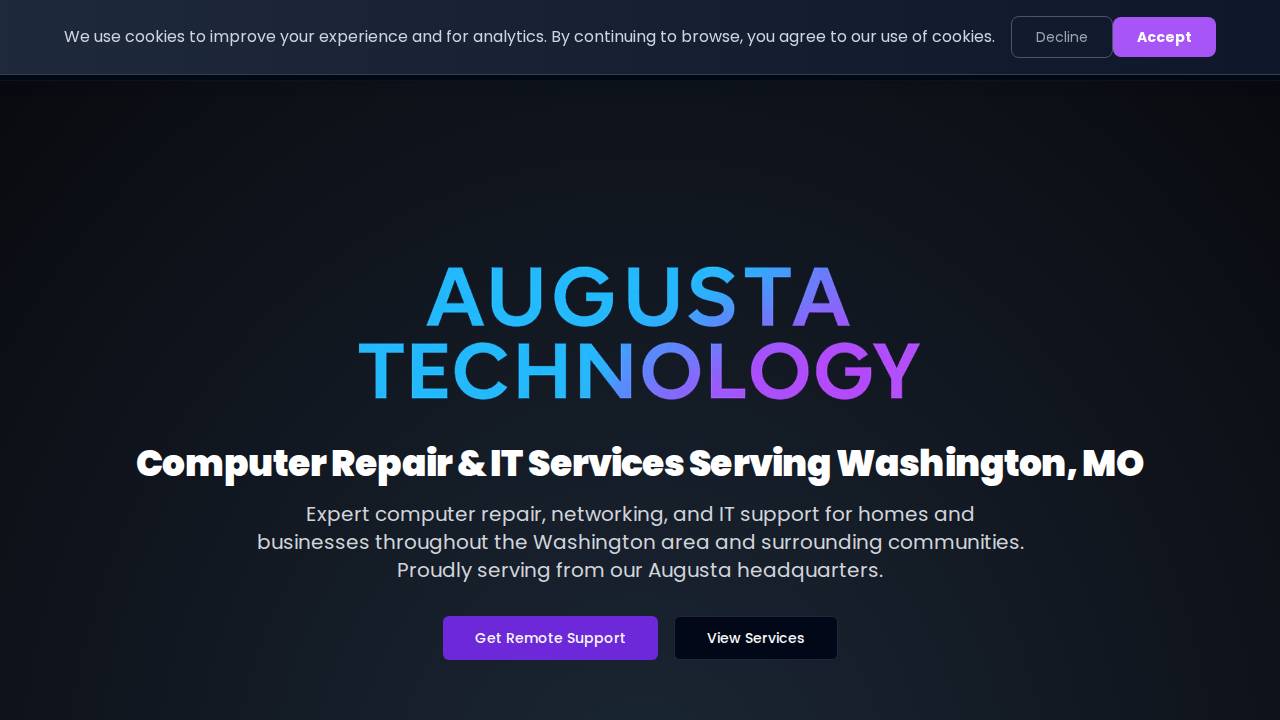 Augusta Technology Incorporated website screenshot