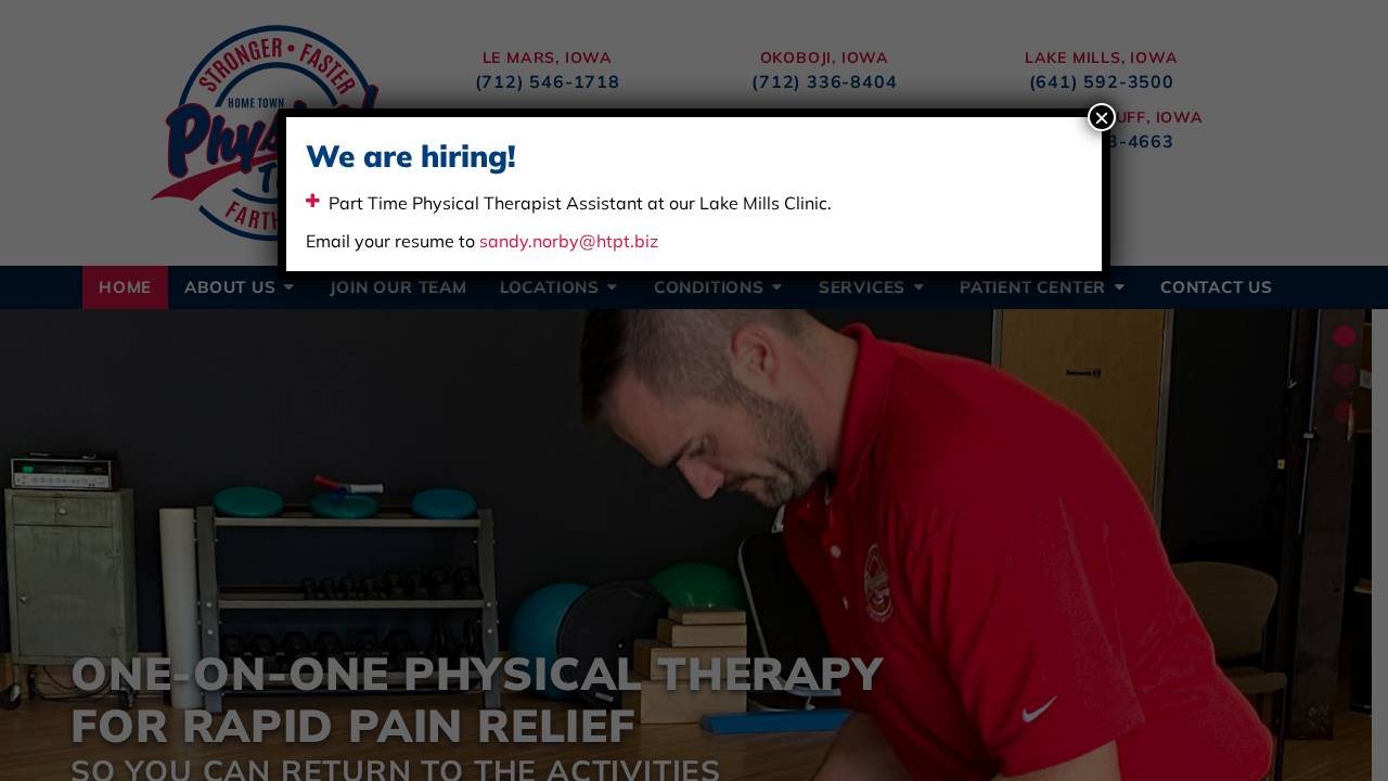 Hometown PT Clinics Llc website screenshot