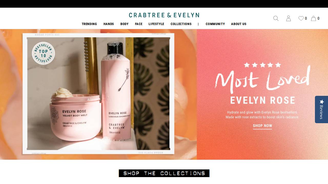Crabtree Evelyn LTD website screenshot