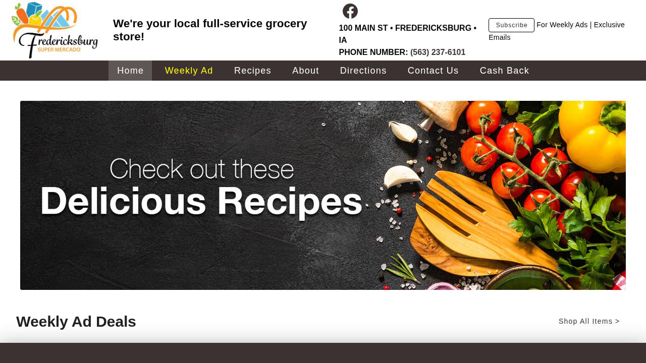 Fredericksburg Super Mercado website screenshot