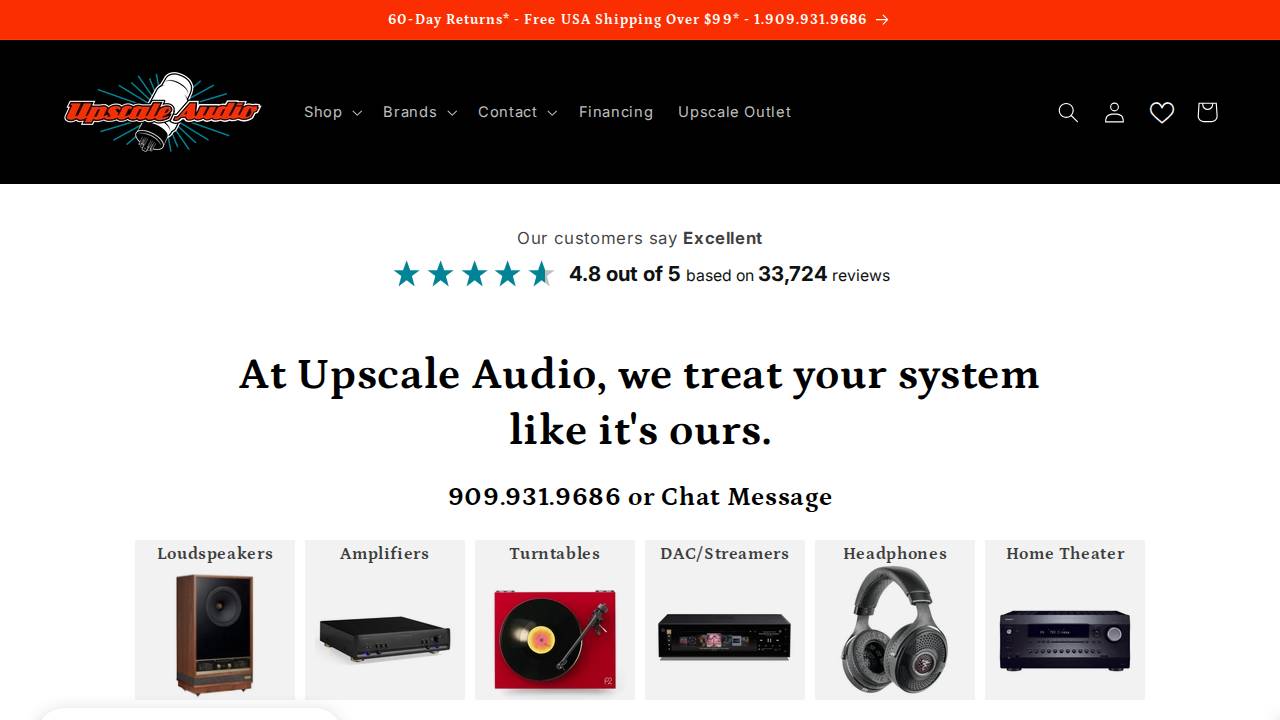 Upscale Audio INC website screenshot