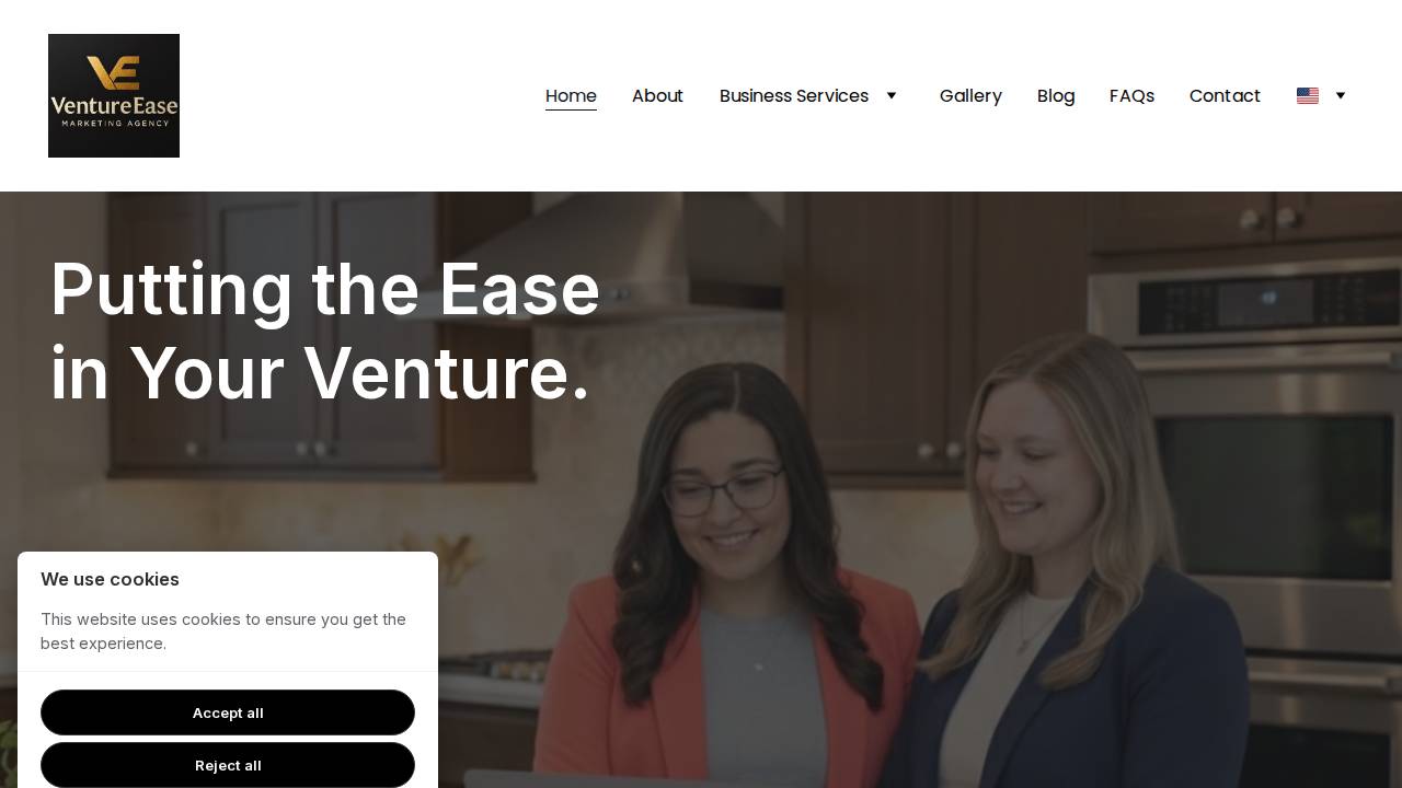 Derry Investment, Ventureease Marketing Agency website screenshot